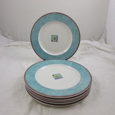 6 x Royal Doulton Everyday Trailfinder Accent Salad Plates 23 cms dia.