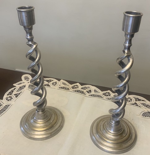 Antique pair spiral stem - pair,