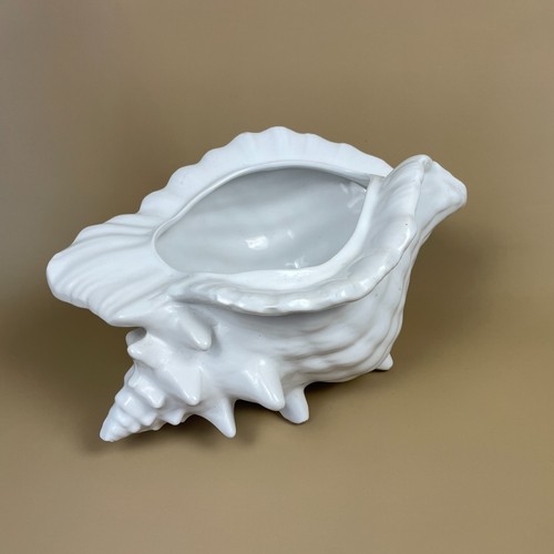 Large white shell planter - white,