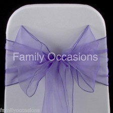 ORGANZA SASHES [X 5] WIDER 23cm SASH BOW CHAIR WEDDING PARTY 60+ COLOURS NEW UK 