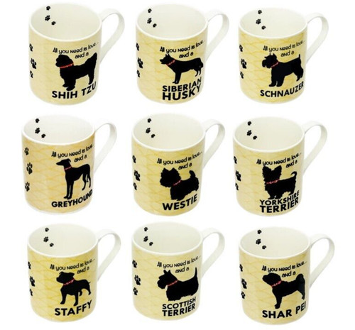 Dog mug assorted breeds - dog,