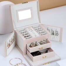 3 Layers Jewellery Boxes Storage Case Drawer Cabinet Earing Necklace Organizer X