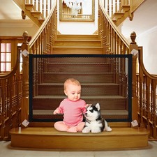 Stair Gates for Dogs, 90x72cm Portable Mesh Dog Gates Indoor extendable no drill
