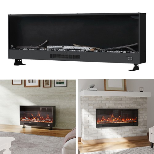 Led fireplace media wall fire - fireplace,
