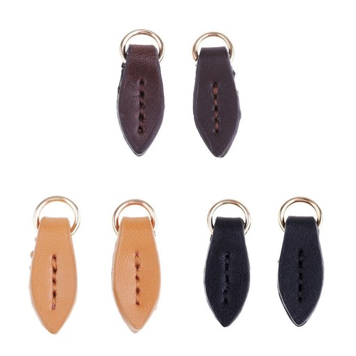 Leaf shape leather zipper - leaf,