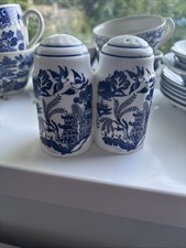 blue willow bone china salt