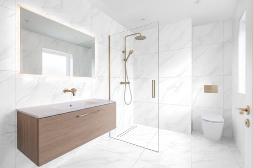 White marble effect - white,