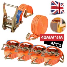 4X Heavy Duty Ratchet Ties Down Straps 40mm-6-Meter Lashing Cargo/Luggage-3000KG