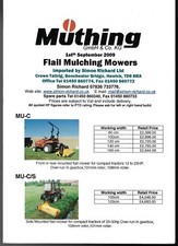 Muthing Flail Mulching Mowers Specifications Prices 2009-10 UK Foldout Brochure