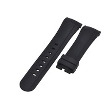 24mm Black Rubber Watch Strap