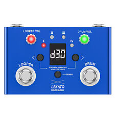 LEKATO Drum + Looper + Tuner Guitar Pedal 30 Drums 4 Slot Loops 11mins Recording