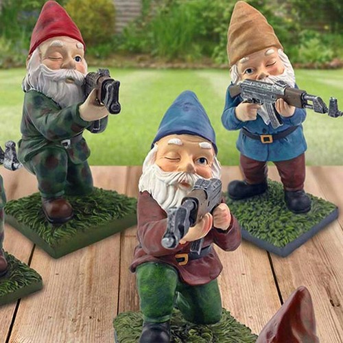 3pcs garden gnomes military - gnomes,