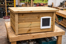 large cat bed with cat flap