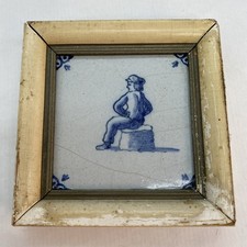 17th Century Antique Dutch Delft small tile 