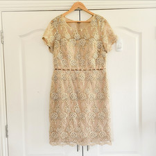 GINA BACCONI Lace Dress 16 UK
