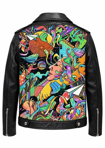 Mens black leather biker - mens,
