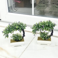   Artificial small Plants/Flowers tree Plant In plastic Vase Home Decor pair