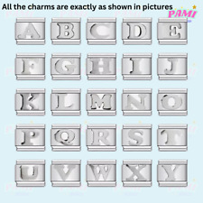 Italian Charm Silver alphabet letter Fits All Major Brand italian charm bracelet