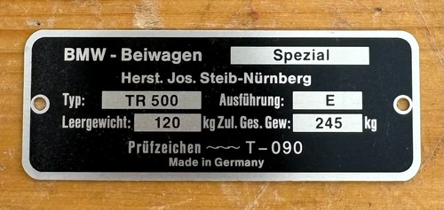 Steib tr500 sidecar - sidecar, nameplate