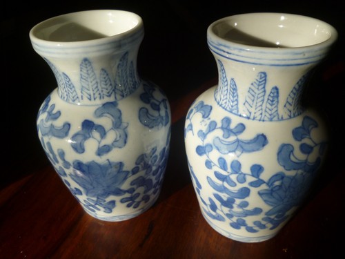 Pair chinese hand painted - pair, of