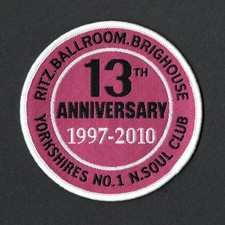 Ritz Ballroom Brighouse - Northern Soul - 13th Anniversary - Embroidered Patch 