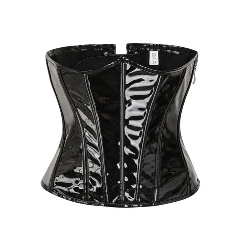 Leather underbust corset top - leather,