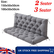 2/3 Seat Outdoor Garden Bench Cushion Swing Chair Replacement Seat Pad Backrest