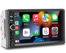 BOOMBOOST Double Din Car Stereo with CarPlay and Android Auto, 7 Inch Touch Scre
