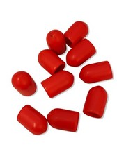 10 .Red Rod Bar Studding Screws Bolts Cable Safety Vinyl Thread Cover Caps M8