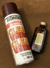 Ronseal Wood  hard glaze clear spray varnish & walnut wood stain