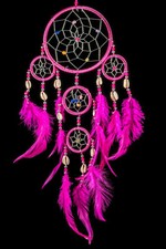 NEW HANDMADE NATIVE AMERICAN INDIAN STYLE DREAM CATCHER PINK / dcny11trishellpin