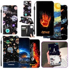Space Personalised Stand Leather Phone Case Cover For iPhone Air 17 16 Pro 15 14
