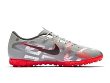NIKE VAPOR ACADEMY 13 TF UK 9 ASTRO TURF GREY SILVER RED FOOTBALL BOOTS TRAINERS