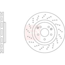 2x Brake Discs Vented Grooved