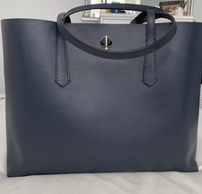 Kate Spade New York Leather Tote Bag In Navy Blue