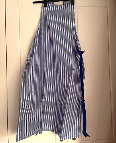 Blue white striped pvc bib - striped,