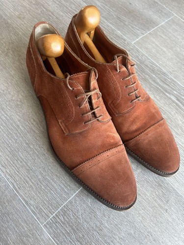 Santoni brown suede oxford - brown,
