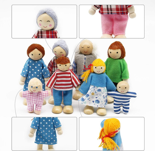 Dolls house family set - house,