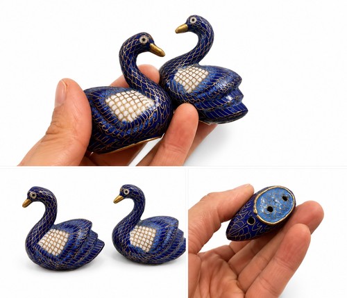Pair chinese cloisonné - cloisonné, enamel
