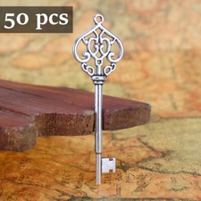 50x Santa Keys Skeleton Vintage Antique Tibetan Silver Large Metal Charm Pendant