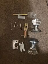 G Decor Crystal Round Clear Glass Mortice Door Knob Set