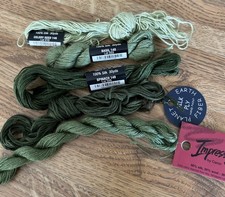 5 Shades GREEN Silk Embroidery