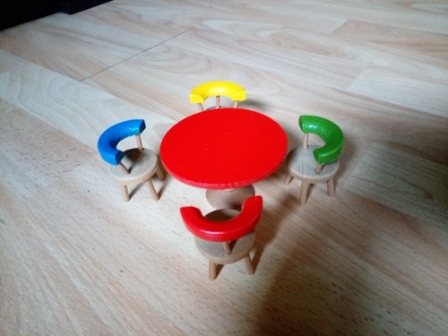 Child toy table 4 chairs - table, 2