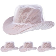 4Pcs Cowboy Hat Rain Covers Plastic Hat Waterproof Cover for Dust Unisex Travel