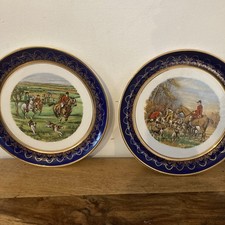 Pair of Arklow Collectable Plates with Hunting Theme Design Made In Ireland