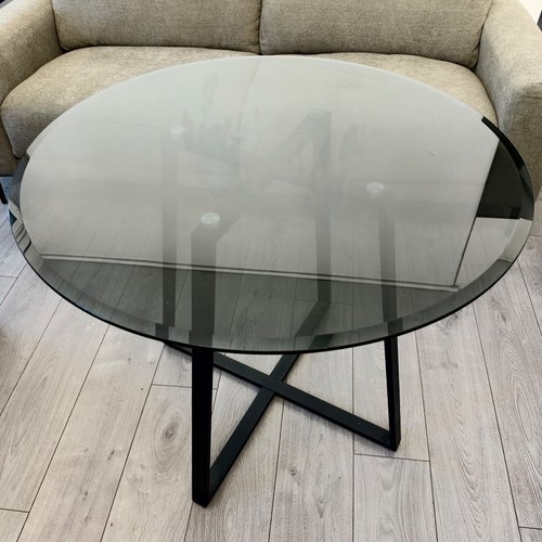 Made round dining table - dining, grey