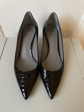 Gina Lana Black Patent Kitten Heel Shoes Size 40.5
