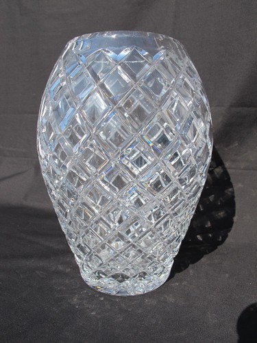 Nice vintage cut glass vase - nice,