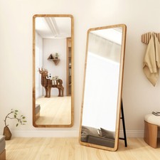 Vintage Wood Frame Full Length Long Dressing Mirror Free Standing & Wall Mounted