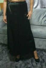 Women's Satin Saree Petticoat Underskirt Long Skirt S/M/L/XL Black Red Gold Whit